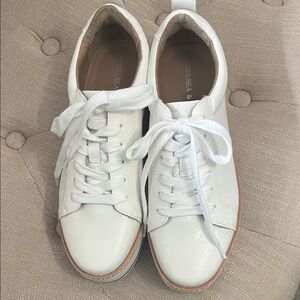 Chelsea & Violet Women's Cream Lace-Up Sneakers